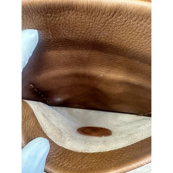 Vintage LEATHER PURSE Latch Saddlebag Braided Shoulder Strap Boho - Picture 9 of 10